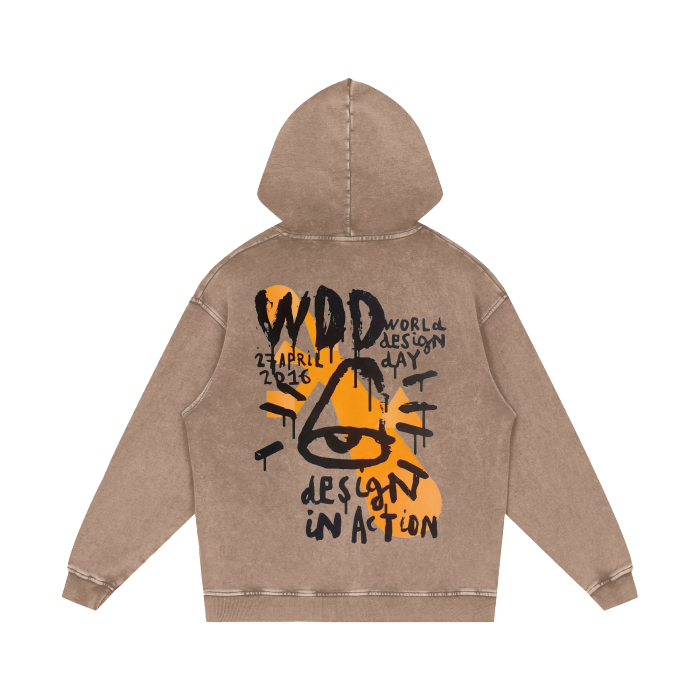 Design Day Acid Wash Oversize Hoodie