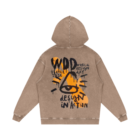 Design Day Acid Wash Oversize Hoodie