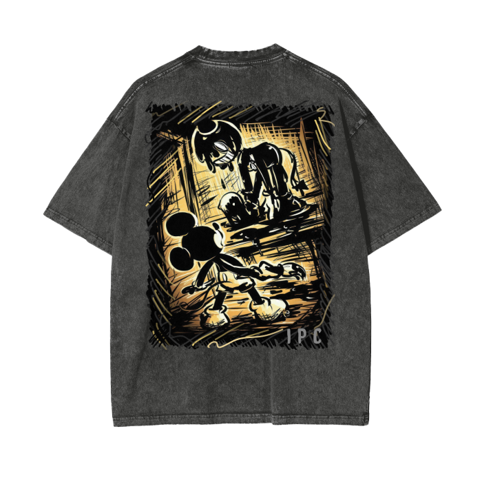 Mickey & The Ink Machine Acid Wash Oversize T-Shirt - 250 GSM