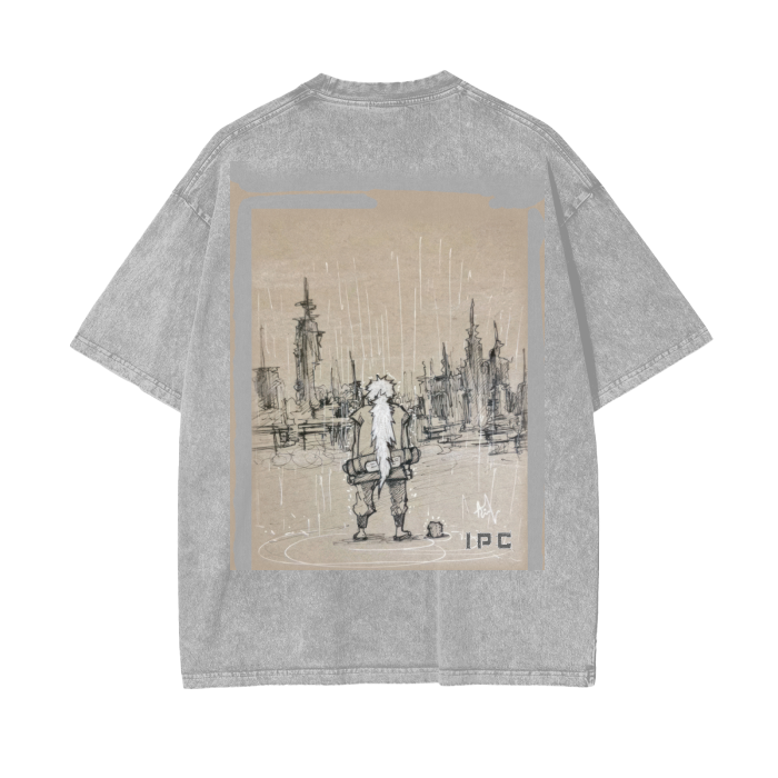 Toad Sage Acid Wash Oversize Tee