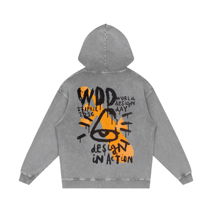 Design Day Acid Wash Oversize Hoodie