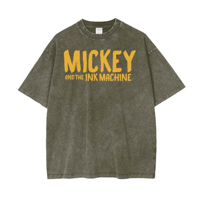 Mickey & The Ink Machine Acid Wash Oversize T-Shirt - 250 GSM